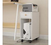 Aioneer Organizzatori Per Spazi Di Lavoro Supporto Per Stampante Laser E Fotocopiatrice In Legno, Supporto Mobile Per Cpu Con Ruote Girevoli Bloccabili 10,6 X 15,7 X 27,6 Pollici-White