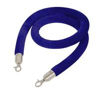 Aioneer Premium Blue Velvet Rope with Polished Clips - 3M Event Queue Management Posts, Red Carpet Stanchions, Crowd Control Barriers for Effective Line Management.-Blau， Silber-0.9m/3ft