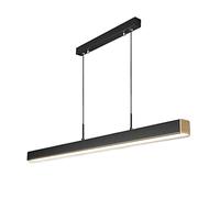 Aioneer Rectangular Long Strip Pendant Light, Slim Metal Hanging Lamp with Acrylic Shade, Linear Dining Room Chandelier, Modern LED Suspension Lamps - 6000K, Kitchen Lighting Isl-Dark-100CM