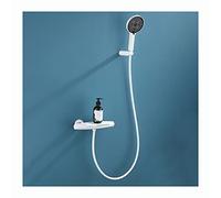 Aioneer Rubinetto per Vasca da Bagno A Cascata con 3 modalità, Doccetta, Rubinetto Termostatico per Vasca, Rubinetto per Vasca A Parete, Rubinetto per Vasca in Ottone, Miscelator-White