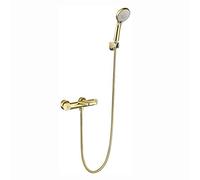 Aioneer Rubinetto Termostatico per Vasca, Rubinetto A Cascata per Vasca, Rubinetto per Vasca in Oro Spazzolato, Rubinetto per Vasca in Ottone A Parete, Miscelatore per Vasca con