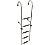 Aioneer Scala Pieghevole per Barche da Molo, Scala Estensibile in Acciaio Inox per Pontile/Molo con Ingresso Posteriore, Scaletta di Imbarco per Yacht Marini A 4/5/6 Gradini, Car-One Color-5 Steps