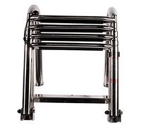 Aioneer Scaletta da Bagno in Acciaio Inox per Pontile, Scaletta da Molo per Barche Pontone, Scaletta Pieghevole Interna A 4 Gradini per Pontile per Piscina di Yacht Marini, Suppo