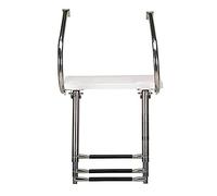 Aioneer Scaletta per Pontone A 3 Gradini in Acciaio Inox, Scaletta per Piattaforma da Bagno in Fibra di Vetro con 2 Corrimano Telescopici per Barche Marine, per Yacht Marini, PIS