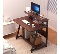 Aioneer Scrivania Mobile In Piedi Con Ruote E Supporto, Scrivania Moderna, Design Piccolo E Semplice-Walnut Color-23.6in/60cm