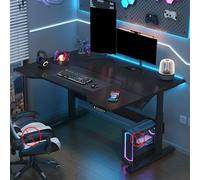 Aioneer Scrivania Regolabile In Altezza Con Ampio Vassoio Per Tastiera, 4 Pulsanti Di Memoria, Ideale Per Uso Domestico E In Ufficio, Nera, 31 Pollici/80 Cm.-Black-39in/100cm