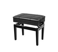Aioneer Sgabello per Pianoforte, Sgabello per Toeletta, Sgabello Imbottito per Panca per Pianoforte, Sgabelli per Tastiera, Altezza Regolabile 10 Cm, 55 X 34 X 47-57 Cm, Grande C-Black