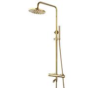 Aioneer Sistema Doccia Termostatico A Pioggia, Set Rubinetto Doccia da 8 Pollici, Set Doccia Combinato A Parete, Miscelatore A Pioggia con Doppia Maniglia, Doccetta, Soffione, Be-Style a