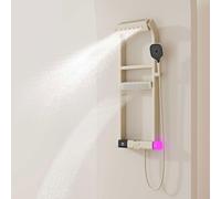 Aioneer Sistema Doccia Termostatico, Set Doccia con Design A Tasti di Pianoforte Aggiornato A 6 Funzioni 2025, Set Rubinetto Doccia Completo E Portatile da 40X10 Cm, Display digi