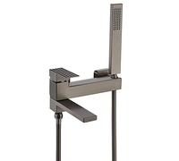 Aioneer Soffione Doccia Classico, Rubinetto per Vasca da Bagno Girevole, Rubinetto per Vasca in Ottone, Rubinetto per Vasca A Parete con Maniglia Singola E Doccetta, Doccia Grigi-Grey-A