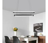 Aioneer Stepless Dimming Chandelier 45W Restaurant Oval Dining Table Pendant Lights Creativity Restaurant Cafe Bar Office LED Hanging Lights, for Living Room-OneColor