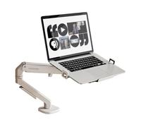 Aioneer Supporto da scrivania per monitor portatile, supporto da braccio per computer portatile per scrivania da 2 a 9 kg, supporto da scrivania regolabile con vassoio e morsetto/base per laptop da 12