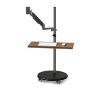 Aioneer Supporto per Monitor da Scrivania, Supporto per Monitor Singolo da Pavimento, Supporto per Monitor Mobile con Vassoio per Tastiera E Ruote, Braccio per Monitor Regolabile-14