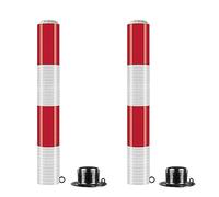 Aioneer Traffic Safety Cones Bollards,Parking Bollards with Yellow Automatic LED Flashing Beacon,Steel Traffic Barrier for Control Pedestrian Crowd Safety-A-2 Pack