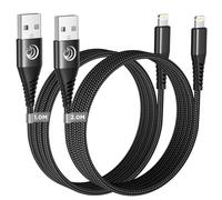 Aioneus Cavo iPhone 1M+2M 2Pack, MFi Certificato Caricatore iPhone Apple Cavo iphone Ricarica Rapida Nylon Intrecciato Cavo USB Lightning per iPhone 14 13 12 11 Pro XS MAX XR X 8 7 6 5 SE, iPad