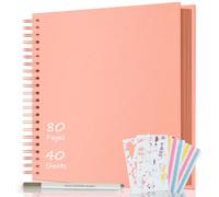 AIOR Album Fotografico 80 Pagine Scrapbooking, Fai da Te Spirale Album Foto DIY Scrapbook 30,5x30,5cm, Regali Natale San Valentino Regalo di Anniversario Compleanno (Rosa)