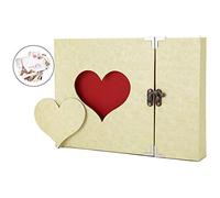 AIOR Album Fotografico Cuore, Album Foto Fai da Te, Album Portafoto Scrapbook Libro Degli Ospiti, Regalo Mamma Donna Ragazza, Compleanno Matrimonio Regali Originali, Beige