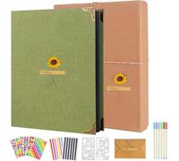 AIOR Album Fotografico Scrapbook 60 Pagine Nere, Vintage Album Foto 10x15 Fai da Te Scrapbooking Memory Book, Regalo Matrimonio Compleanno Regali di Natale (Verde)