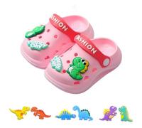 AioTio Zoccoli Bambini Leggeri Traspiranti Antiscivolo Facili da Indossare togliere Ragazze Ragazzo Asciugatura Rapida per Giardino Spiaggia Suola Spessa Interno Esterno(Dinosauri Rosa31/32EU)