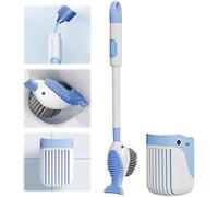Aipeeo Scovolino Bagno WC,Scopino WC Silicone,Plastica Spazzola di Pulizia Servizi Lgienici,In Piedi e Scopettino Bagno Montaggio a Parete, Manico Lungo Scopettino WC,Adatto per Bagni e Pavimenti