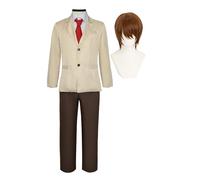 AIPILEI Costume da Yagami leggero, per cosplay, Death Note, per cosplay, uniforme scolastica, set completo, per giochi di ruolo, Halloween, per donne e uomini (yagami leggero con parrucca, XXL)