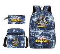 AIPILEI My Hero Academia, set da 3 pezzi con portapranzo e astuccio, set di borse per la scuola per ragazze ragazzi ragazzi ragazzi zaino scuola studente borsa da viaggio zaino, Tipo 7., 32x45x13cm,