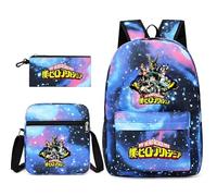 AIPILEI My Hero Academia, set da 3 pezzi con portapranzo e astuccio, set di borse per la scuola per ragazze ragazzi ragazzi ragazzi zaino scuola studente borsa da viaggio zaino, Tipo 2, 32x45x13cm,