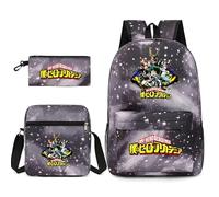 AIPILEI My Hero Academia, set da 3 pezzi con portapranzo e astuccio, set di borse per la scuola per ragazze ragazzi ragazzi ragazzi zaino scuola studente borsa da viaggio zaino, Tipo 3, 32x45x13cm,