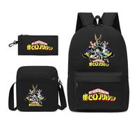 AIPILEI My Hero Academia, set da 3 pezzi con portapranzo e astuccio, set di borse per la scuola per ragazze ragazzi ragazzi ragazzi zaino scuola studente borsa da viaggio zaino, Tipo 1, 32x45x13cm,