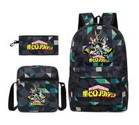 AIPILEI My Hero Academia, set da 3 pezzi con portapranzo e astuccio, set di borse per la scuola per ragazze ragazzi ragazzi ragazzi zaino scuola studente borsa da viaggio zaino, Tipo 4, 32x45x13cm,