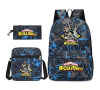 AIPILEI My Hero Academia, set da 3 pezzi con portapranzo e astuccio, set di borse per la scuola per ragazze ragazzi ragazzi ragazzi zaino scuola studente borsa da viaggio zaino, Tipo 5, 32x45x13cm,