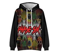 AIPILEI Sprunki - Felpa con cappuccio per bambini, motivo horror, stampa digitale 3D, per cosplay, a maniche lunghe, streetwear, per ragazzi e ragazze (tipo 7, 160)