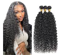 AiPliantfis Bundles Human Hair Extension Curly Wave Natural Black Capelli Umani Naturali Veri Donna Unprocessed Virgin Hair 100g/PC 300g Total Unprocessed Virgin Hair for Women 26 28 30 Inch