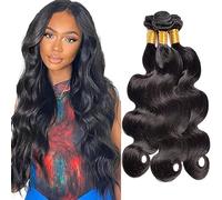 AiPliantfis Human Hair Bundles Body Wave Extensions Capelli Umani Naturali Veri Donna Natural Black Human Hair Extension Double Weft Grade 8A Unprocessed Brazilian Remy Hair 12 14 20 Inches