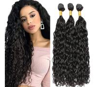 AiPliantfis Water Wave Human Hair Bundles Extension Capelli ricci Extensions Capelli Umani Natural BlackDouble Weft 50g 150g Total Unprocessed Virgin Remy Hair for Women 14 16 18 Inches