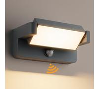 Aipsun 24W LED Applique Esterno/Interno con Sensore di Movimento Antracite | Lampade da Parete Orientabile IP65 Applique da Parete in Alluminio per Giardini Ingresso Terrazza,Bianco caldo 3000K