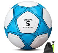 Aipwerer Pallone da Calcio Cucito Taglia 5,Pallone Calcio Bambino,per Amanti del Calcio,per Gioco Partita Calcio,Allenamento Indoor Indoor Team,Pallone per Allenamento (Blu, Taglia 5)