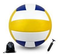 Aipwerer Pallone Pallavolo,Pallone da Beach Volley,Soft Touch Volleyball per Interni ed Esterni,Beach Volley Soft Touch Volleyball Taglia 5,Articolo Con Zaino e Con Pompa (Blu Giallo Bianco)