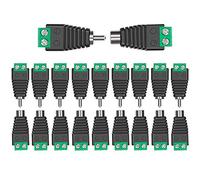 Aiqeer 10 Paia RCA Audio Video Connettore Adattatore, Maschio Spina & Femmina Presa Kit, RCA Maschio Femmina Connettore (Verde + Nero)