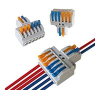 Aiqeer 12 Pezzi KV426 Leva-Dado Cavo Connettore, 2 in 6 out Bilaterale Conduttore Compatto Connettore, Morsettiera Connettore Molla, Morsettiera Cavo Connettore Rapido