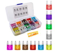 Aiqeer 130 Pezzi Auto Mini Fusibile Set, Piccolo Fusibile a Lama, con Fusibili Estrattore, per Auto Moto Barche (3A 5A 7.5A 10A 15A 20A 25A 30A 35A 40A)