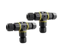 Aiqeer 2 Pezzi 3 Vie Esterno Impermeabile Cavo Connettore, Connettore Cavo Impermeabile IP68, Adatto per Cavi da 5~9 mm di Diametro (Tipo a Vite)