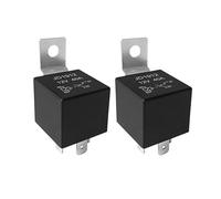 Aiqeer 2 Pezzi 4 Pin Auto Relè, 12V 40A SPST Veicolo Relè con Staffa di Montaggio in Metallo (Nero)