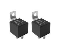 Aiqeer 2 Pezzi 4 Pin Auto Relè, 24V 40A SPST Veicolo Relè con Staffa di Montaggio in Metallo (Nero)