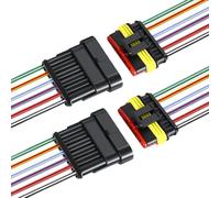 Aiqeer 2 Set 6 Pin Auto Impermeabile Elettrico Cavo Connettori con 16 AWG Pre-Cablato, Kit Presa Spina Connettore Elettrico Impermeabile Auto