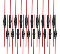 Aiqeer 20 Pezzi 32V 20A In-Linea Vetro Tubo Portafusibili Set, AGC Portafusibili in Vetro Auto con 16 AWG Cavo (10 Pezzi 5 X 20 mm + 10 Pezzi 6 X 30 mm)