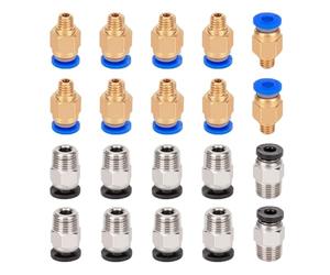 Aiqeer 20 Pezzi 3D Stampante Pneumatico Connettori Set (10 Pezzi PC4-M6 Pneumatico Rapido Raccordo e 10 Pezzi PC4-M10 Pneumatico Dritto Raccordo)