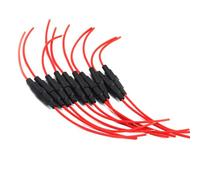 Aiqeer 20 Pezzi 6 X 30 mm 32V 20A In-Linea Vetro Tubo Portafusibili, AGC Portafusibili in Vetro Auto con 16 AWG Cavo (Nero)