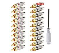 Aiqeer 20 Pezzi Connettori RCA Spina Maschio, Connettore RCA Audio/Video, Spina Maschio RCA Senza Saldatura, Adattatore Connettore Cavo Coassiale Audio, per Multimedia e CCTV