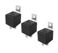 Aiqeer 3 Pezzi 4 Pin Auto Relè, 12V 40A SPST Veicolo Relè con Staffa di Montaggio in Metallo (Nero)